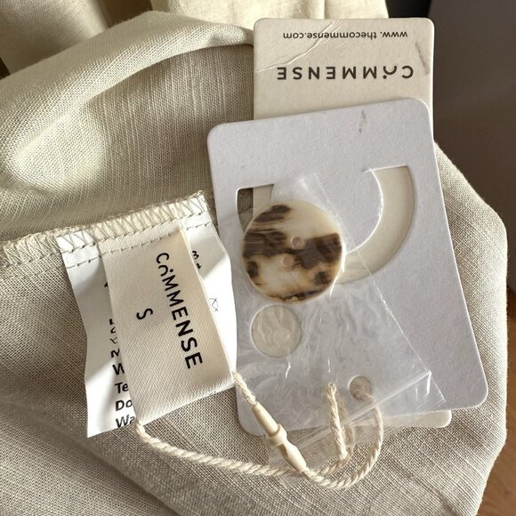 Commense Cotton & Linen Pleated Cutout Long Maxi Dress Cream - Picture 6 of 9